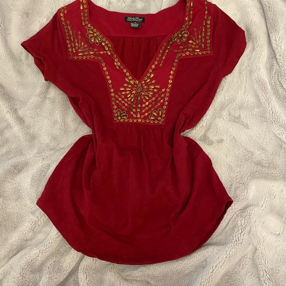 Lucky Brand Tops - Lucky Brand Red Top w/Metal Embellishments Size XS